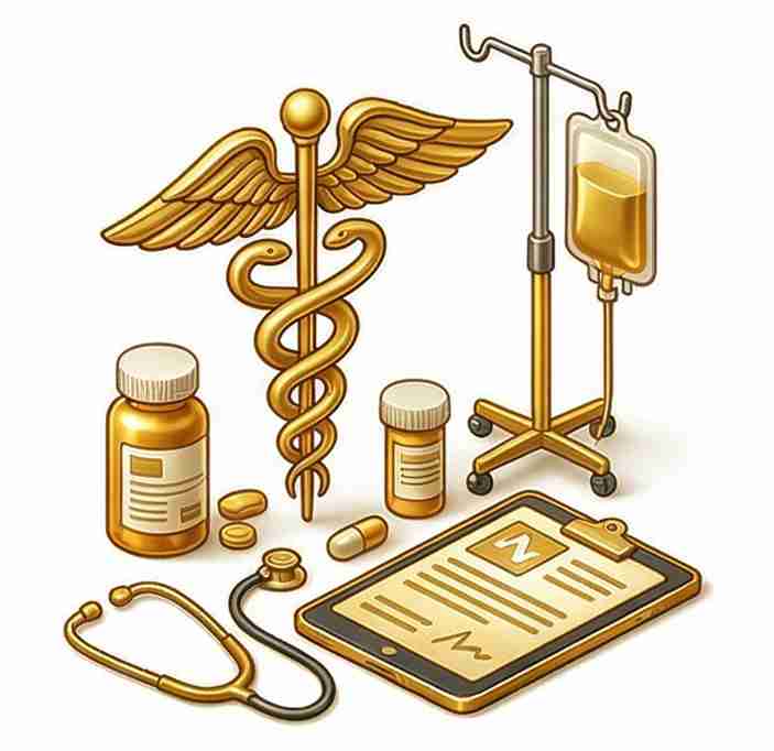 healthcare industry gold icon