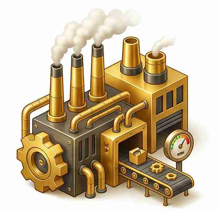 Manufacturing industry gold icon