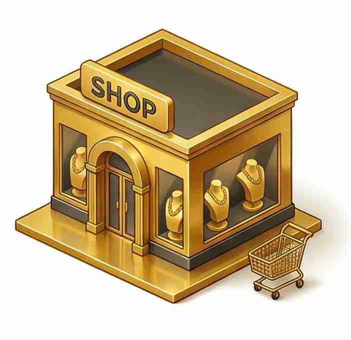 retail industry gold icon