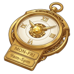 Clock icon representing business hours in Michigan